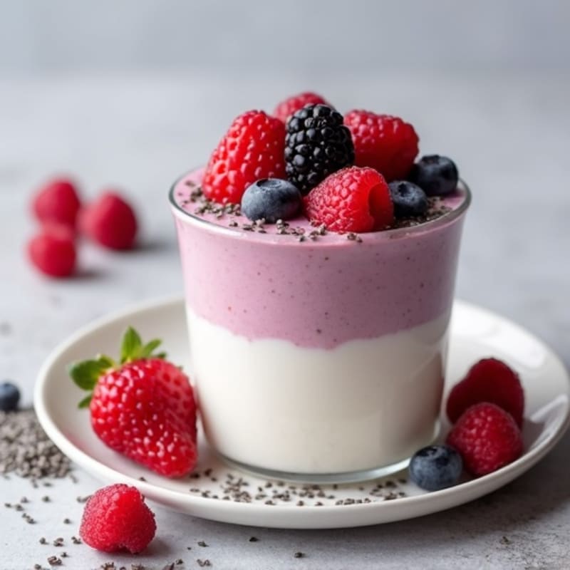 Silky Greek Yogurt Protein Pudding with Berries