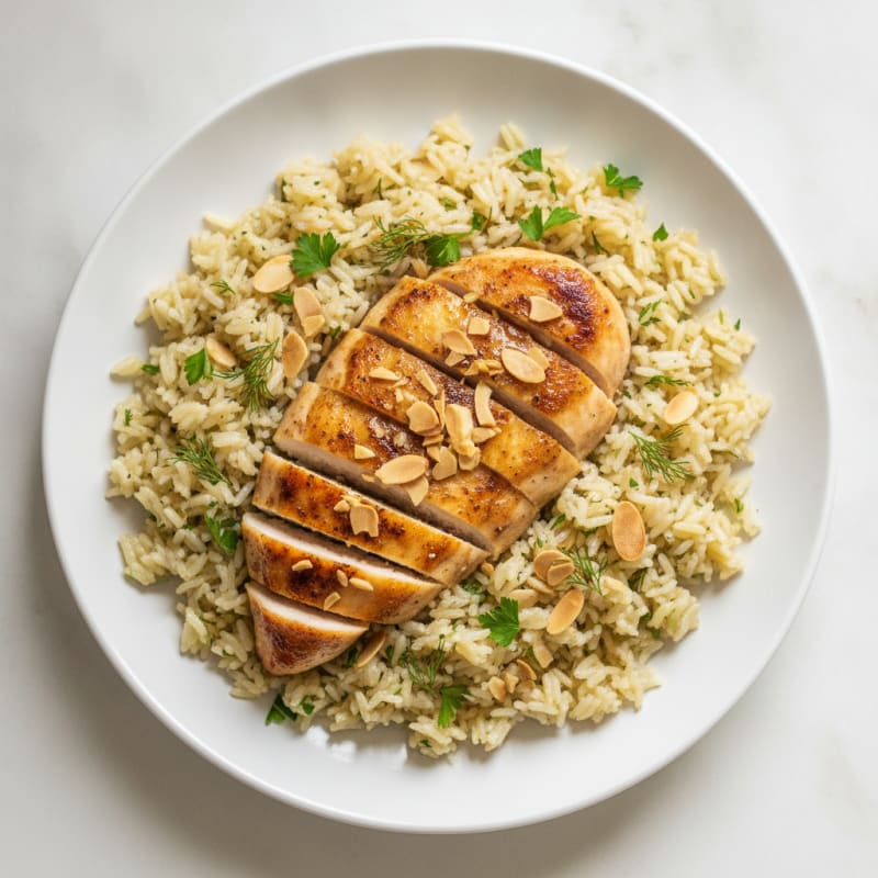 Lemon Herb Rice Pilaf with Toasted Almonds