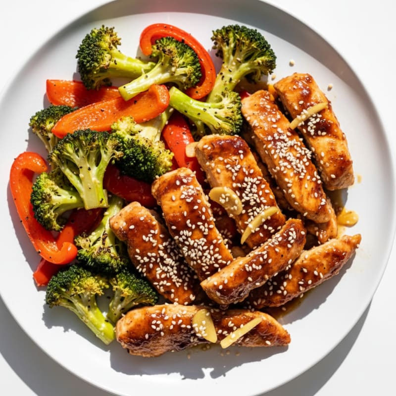Crispy Teriyaki Chicken with Roasted Vegetables