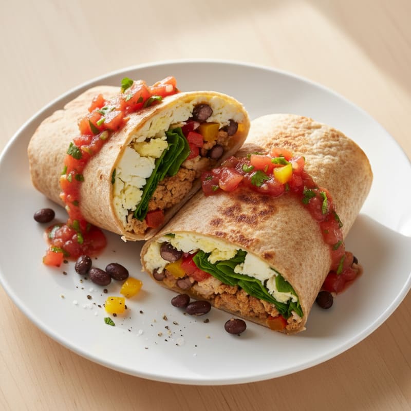 Loaded Breakfast Burrito with Salsa
