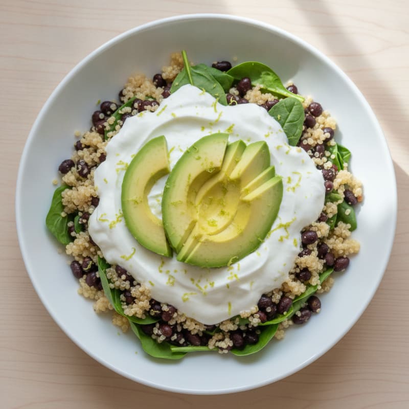 Black Bean Quinoa Bowl with Avocado