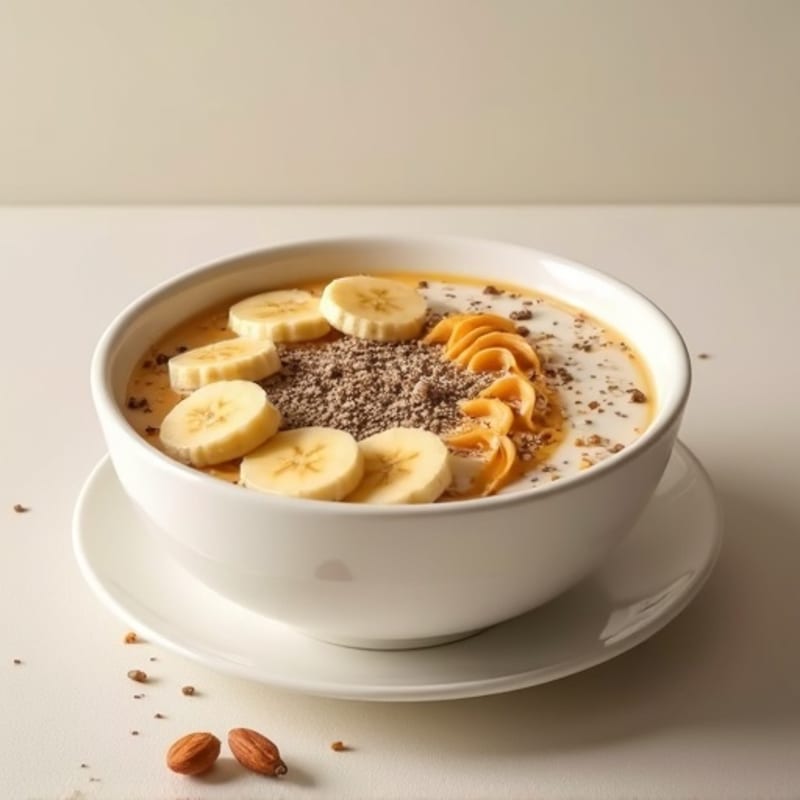 Creamy Peanut Butter Banana Protein Smoothie Bowl