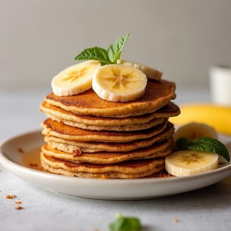 Healthy Caramelized Banana Whole Grain Pancakes