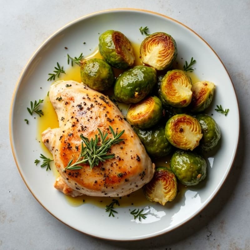 Herb-Roasted Chicken with Crispy Brussels Sprouts