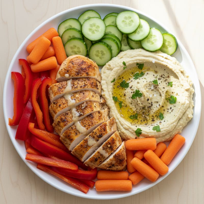 Zesty Herb Hummus and Vegetable Platter