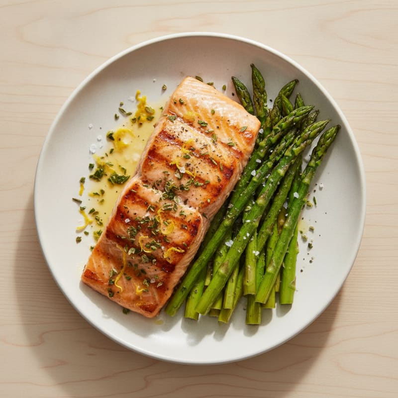 Lemon Herb Grilled Salmon with Asparagus