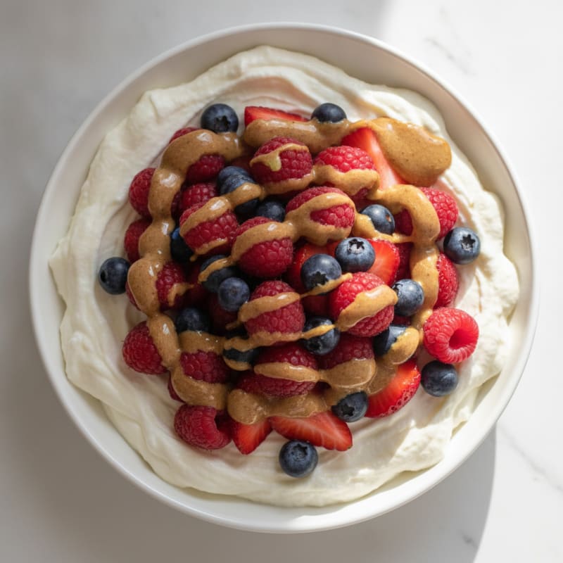 Creamy Greek Yogurt Protein Mousse with Mixed Berries
