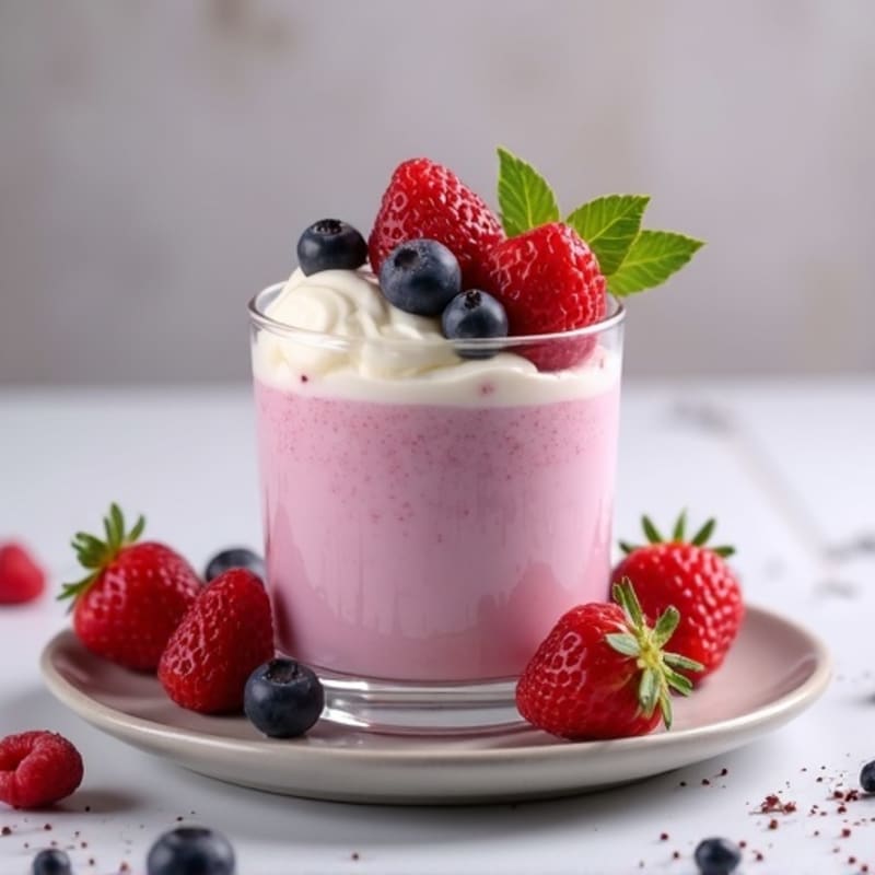 Silky Greek Yogurt Protein Mousse with Mixed Berries