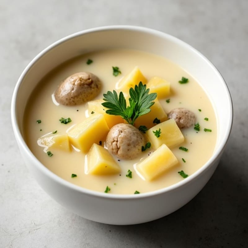 Lightened Creamy Clam and Potato Soup