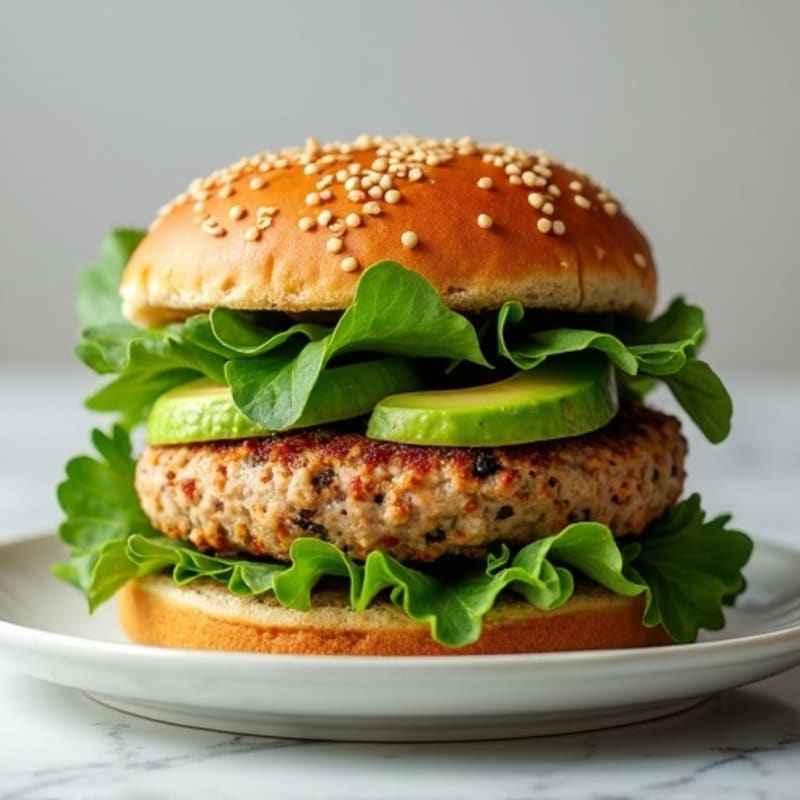 Lean Turkey Spinach Burger with Avocado