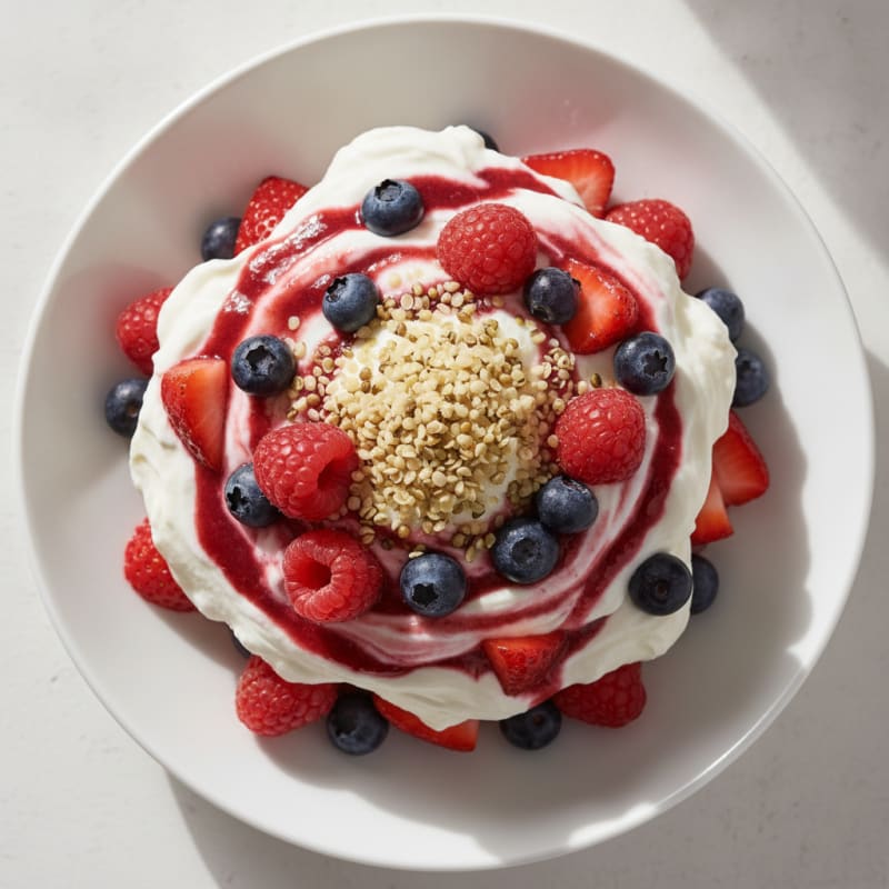 Greek Yogurt Protein Parfait with Mixed Berries