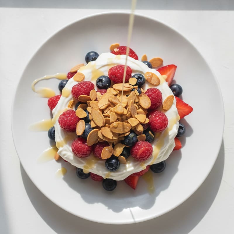 Greek Yogurt Protein Parfait with Berries and Almonds