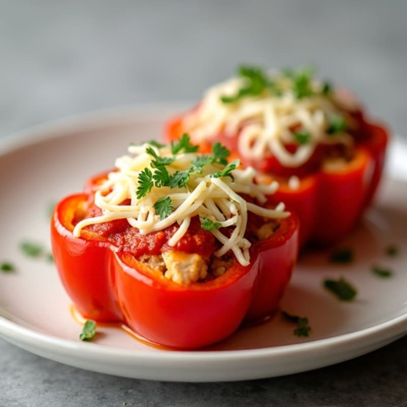 Cheesy Chicken Pizza Stuffed Bell Peppers