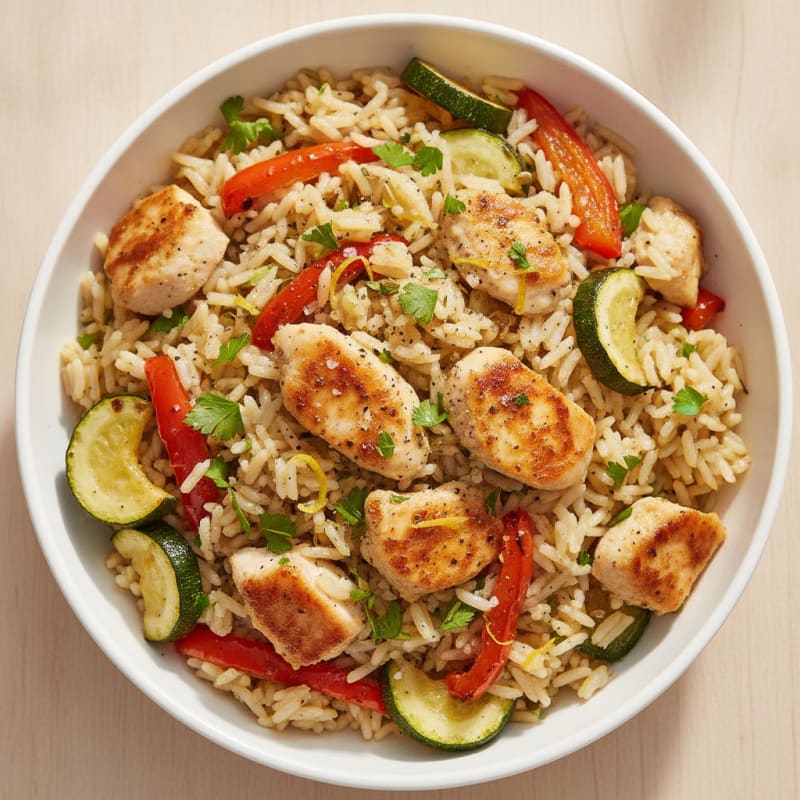 Lemon Herb Rice Pilaf with Roasted Vegetables