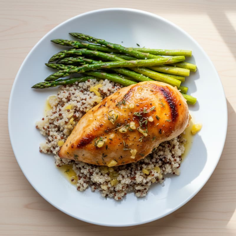 Lemon-Herb Roasted Chicken Breast with Asparagus