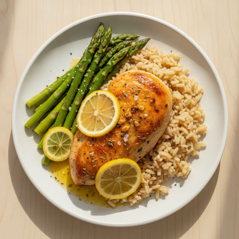 Lemon Herb Roasted Chicken with Rice