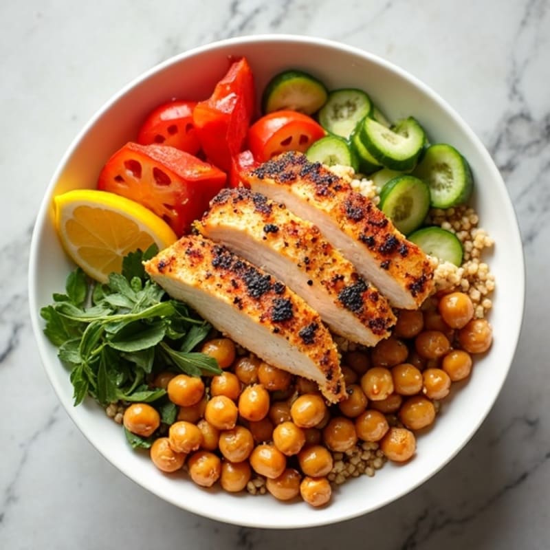 Crispy Roasted Chickpea and Vegetable Quinoa Bowl