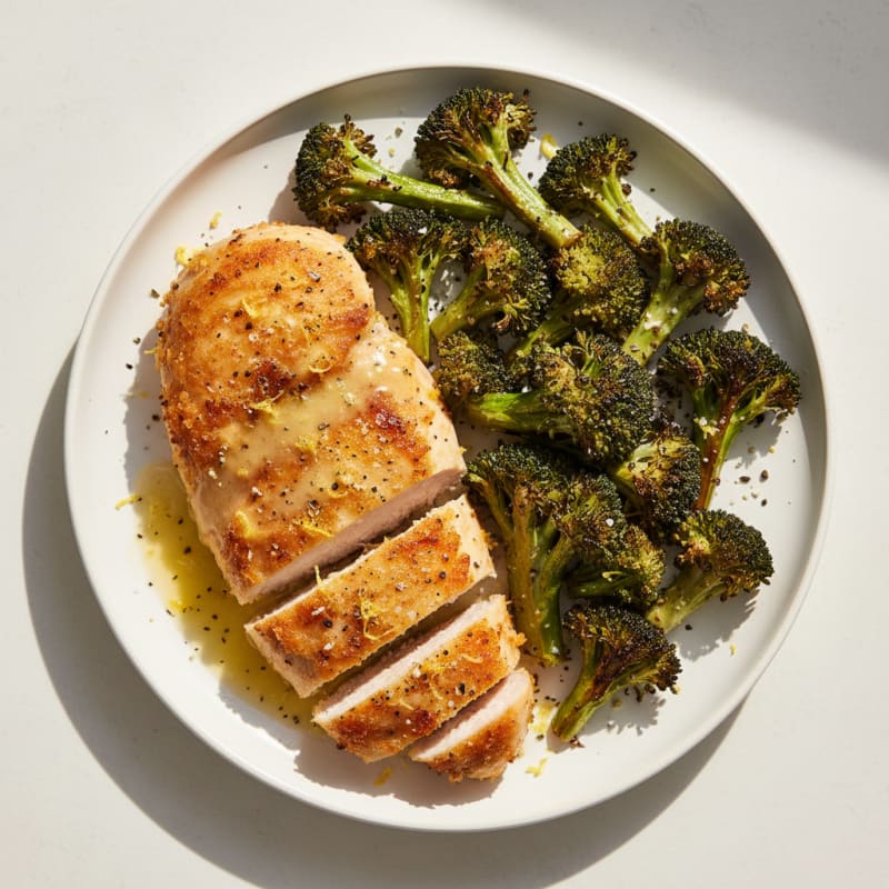 Crispy Lemon-Herb Chicken and Roasted Broccoli