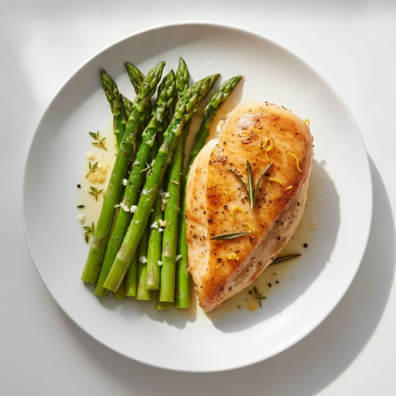 Lemon-Herb Roasted Chicken with Asparagus