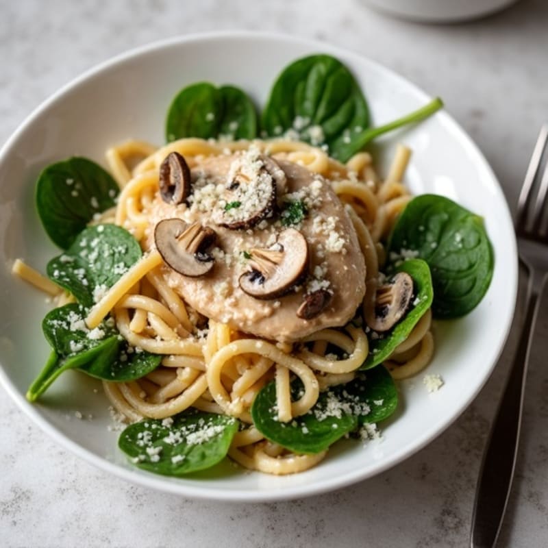 Creamy Truffle Mushroom Pasta with Fresh Greens