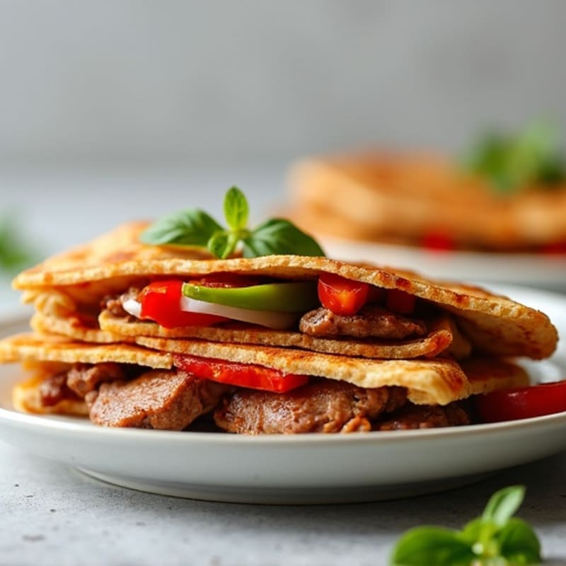 Crispy Steak and Veggie Whole Wheat Quesadillas