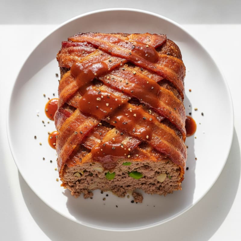 BBQ Bacon-Wrapped Meatloaf with Glaze