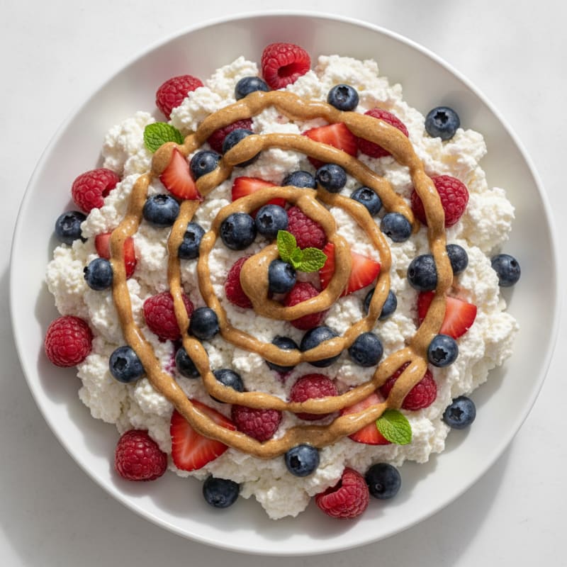 Greek Yogurt Protein Mousse with Mixed Berries
