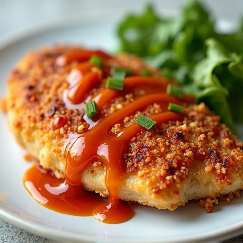 Crispy Baked Chicken with Sweet and Spicy Garlic Ginger Sauce
