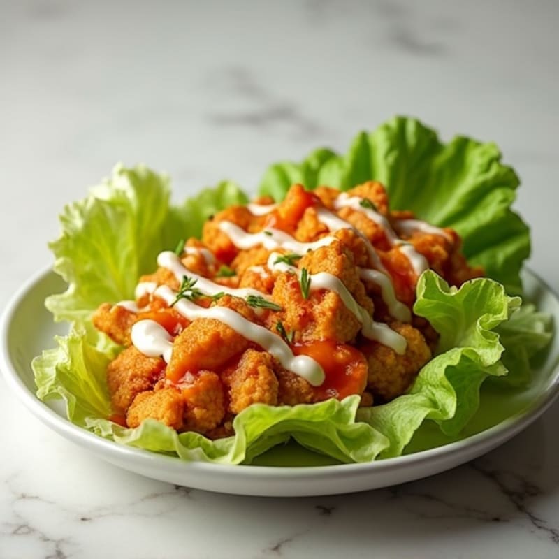 Crispy Buffalo Ranch Chicken Lettuce Wrap
