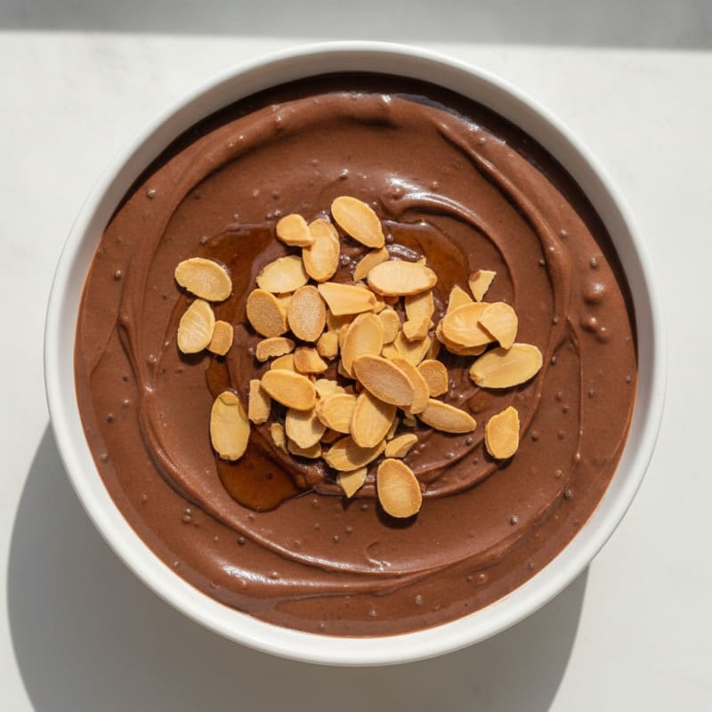 Silky Chocolate Protein Pudding with Almond Crunch