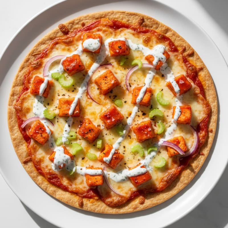 Crispy Buffalo Chicken Pizza with Zesty Ranch