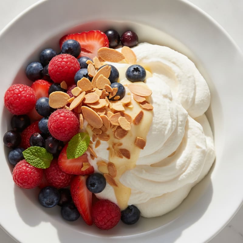 Silky Greek Yogurt Protein Mousse with Mixed Berries
