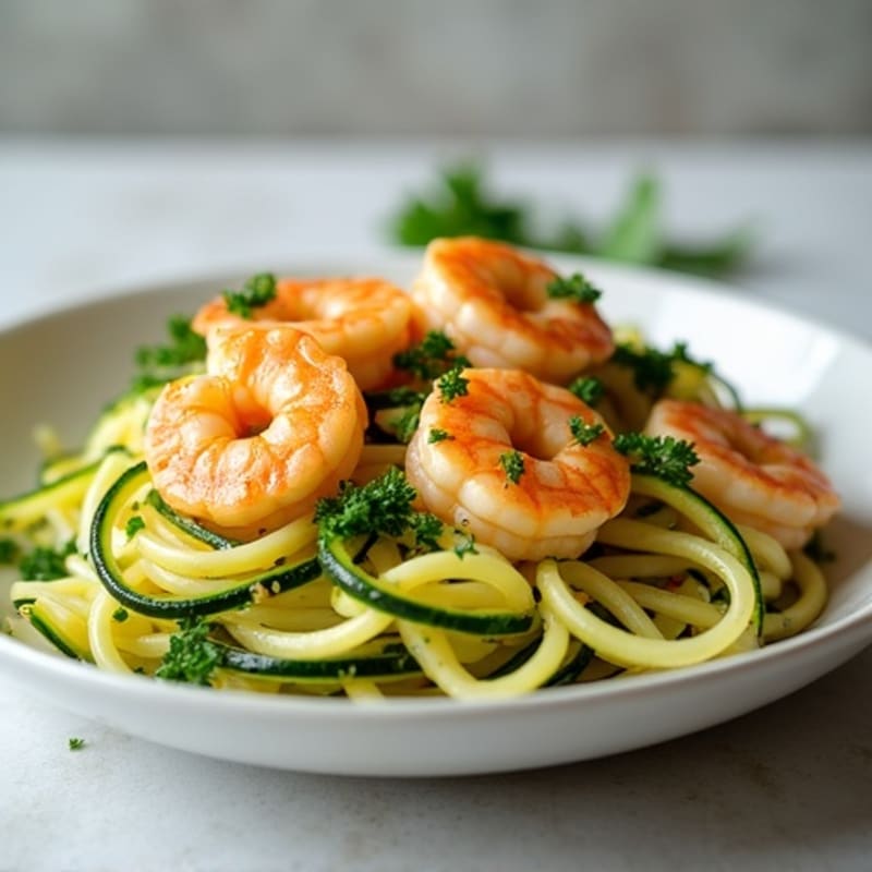 Lemon Garlic Shrimp Scampi with Fresh Zucchini Noodles