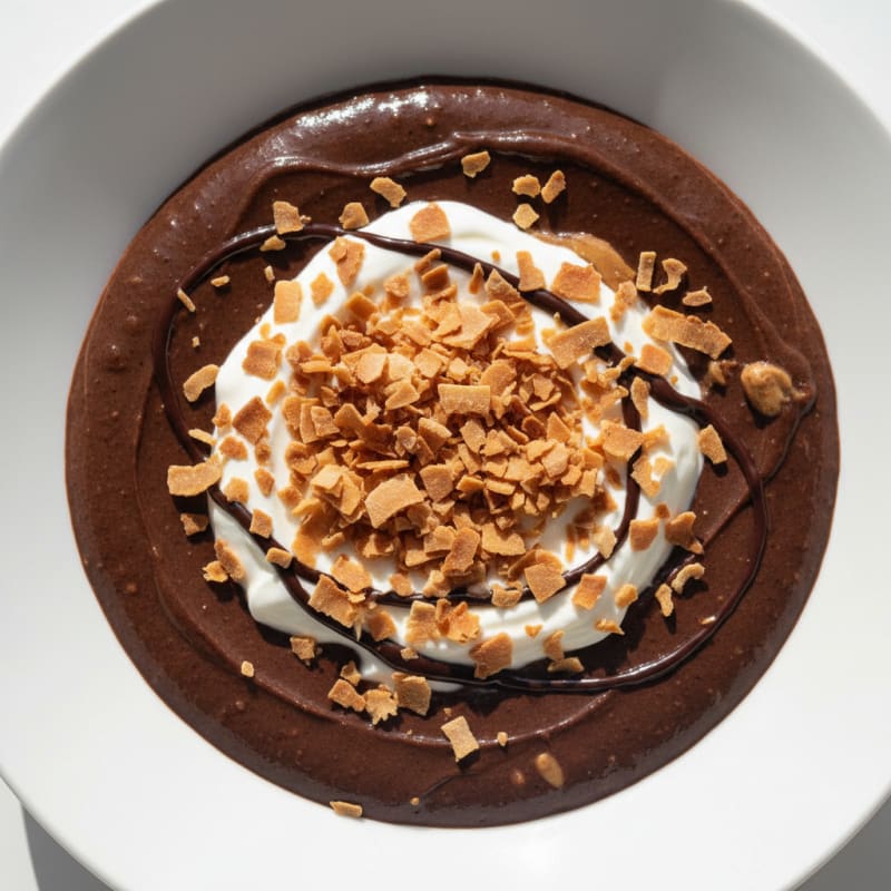 Silky Chocolate Protein Pudding with Toasted Coconut