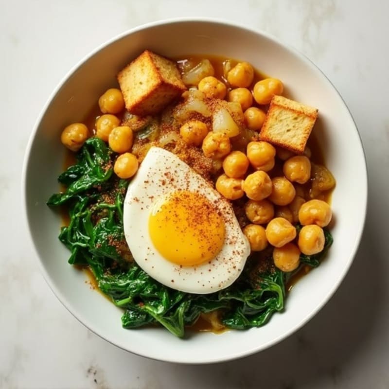 Creamy Coconut Chickpea and Spinach Curry Bowl