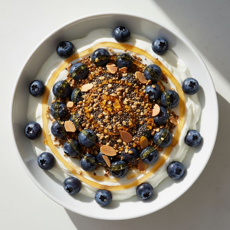 Silky Greek Yogurt Bowl with Hemp Seeds and Chia Protein Crunch