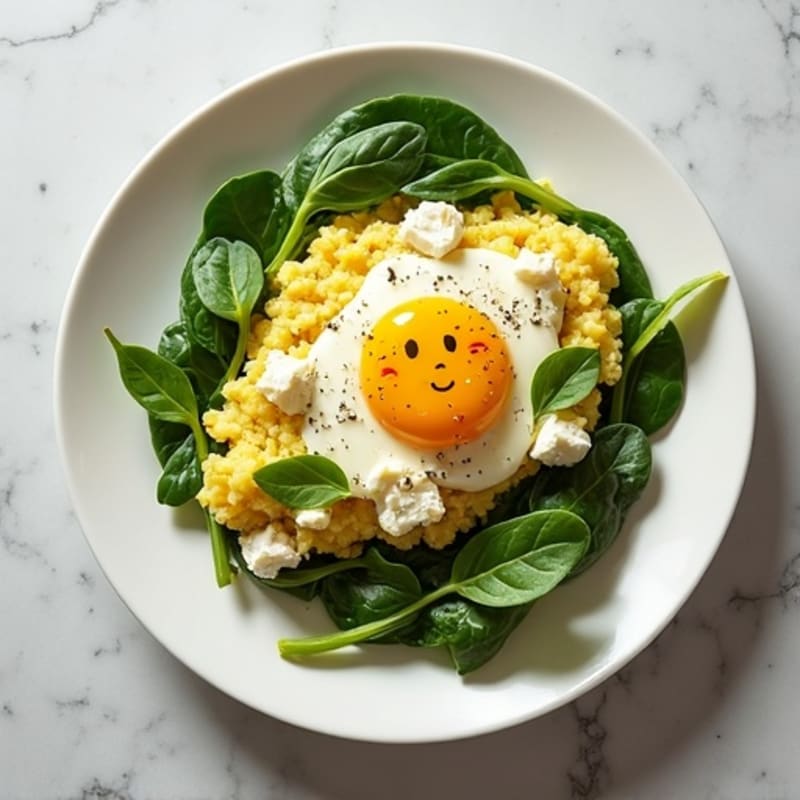 Egg White Scramble with Spinach and Feta