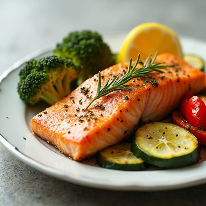 Lemon-Herb Baked Salmon with Roasted Vegetables