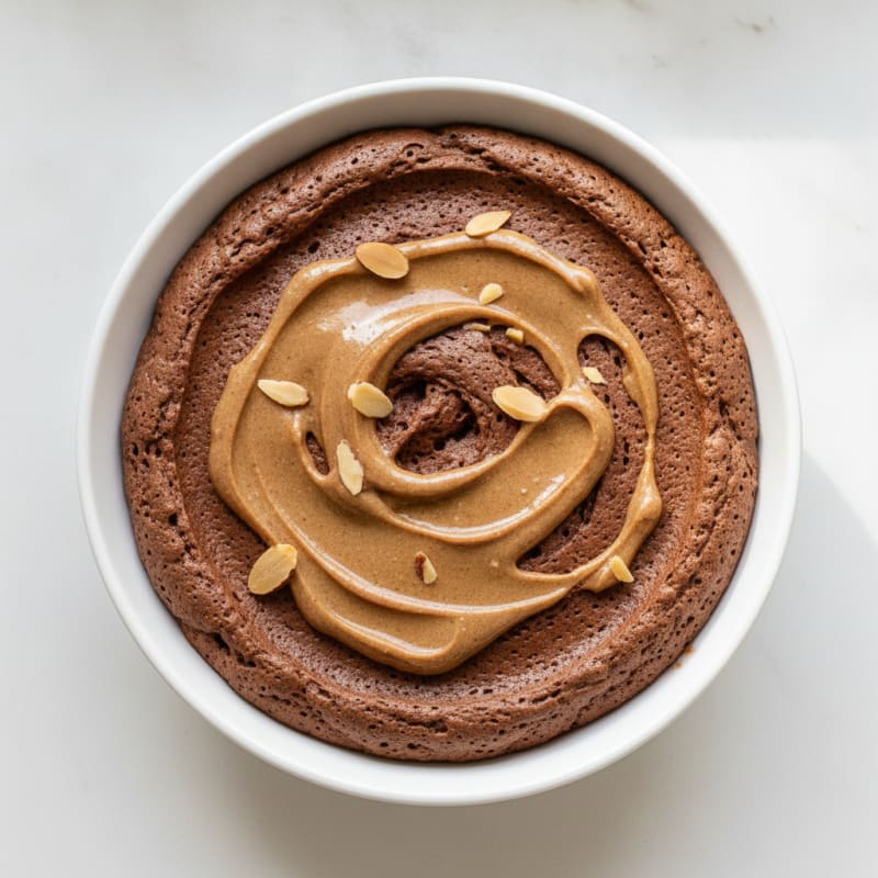 Chocolate Protein Mousse with Almond Butter Swirl