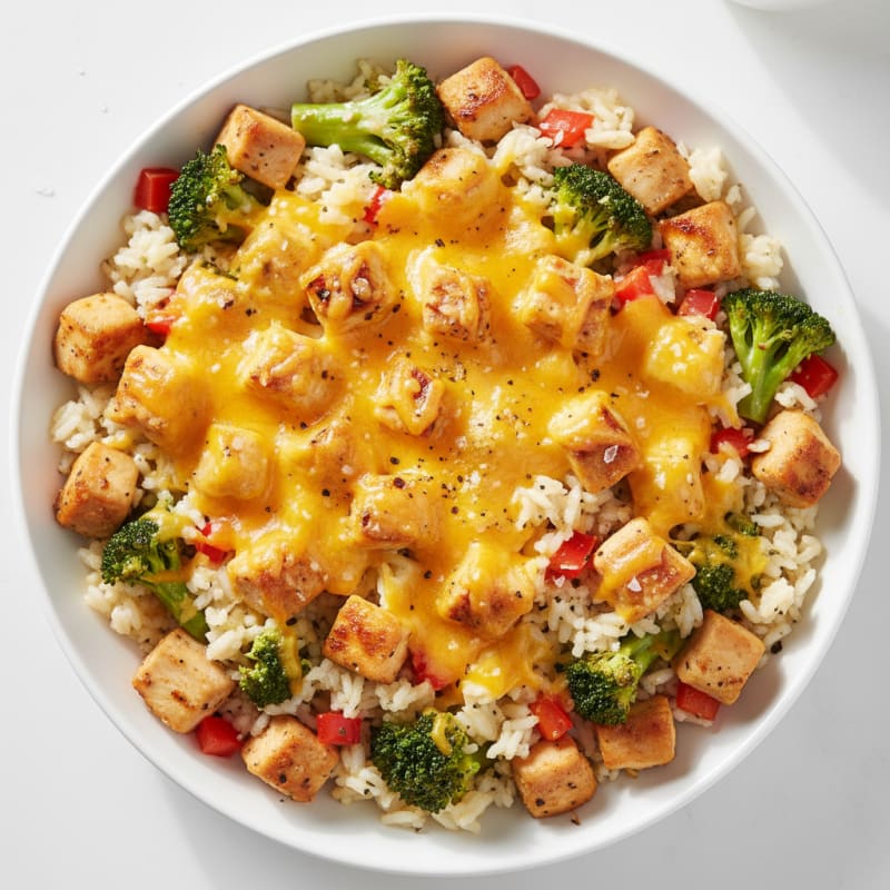 Chicken and Cheddar Rice Skillet