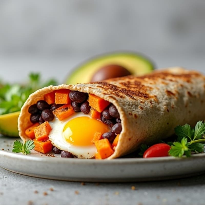 Protein-Packed Sweet Potato Black Bean Breakfast Burrito