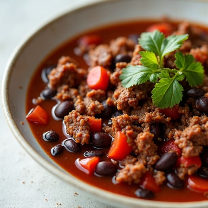 Rich Cocoa-Spiced Beef and Black Bean Chili
