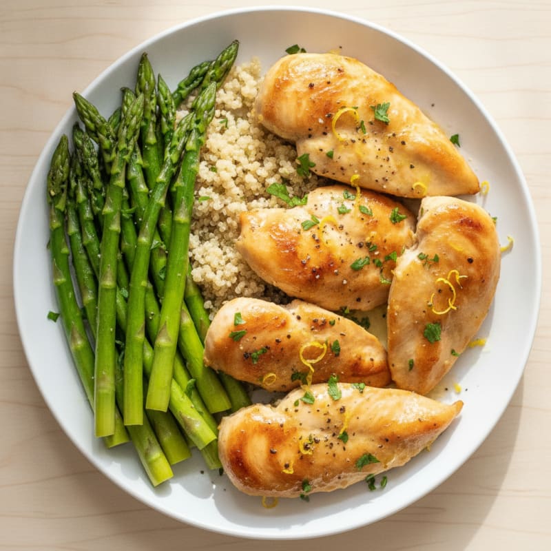 Lemon Herb Baked Chicken and Asparagus