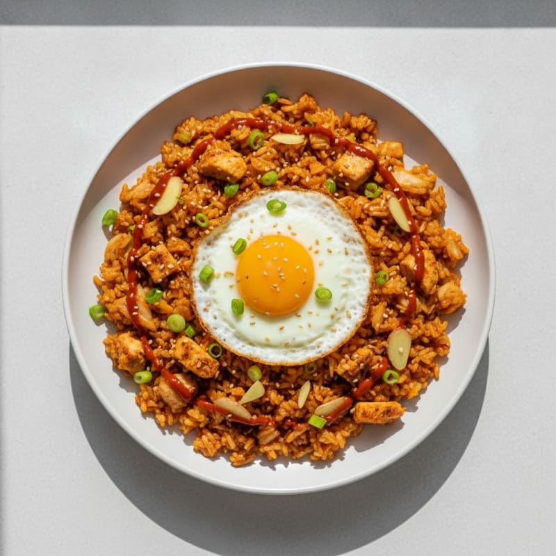 Kimchi Fried Rice with Fried Egg