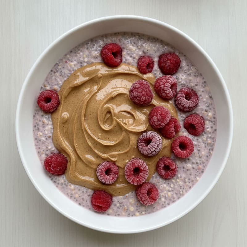 Raspberry Chia Vegan Protein Bowl