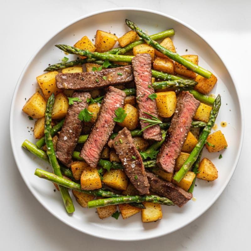 Pan-Seared Beef with Garlic-Herb Sauce
