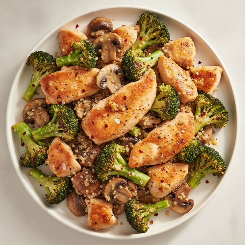 Roasted Broccoli and Mushroom Medley