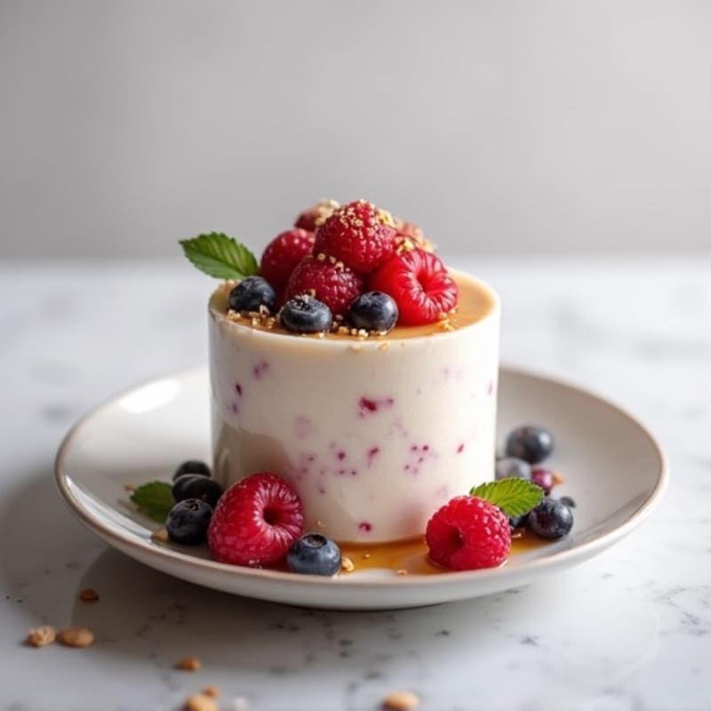 Greek Yogurt Protein Mousse with Mixed Berries
