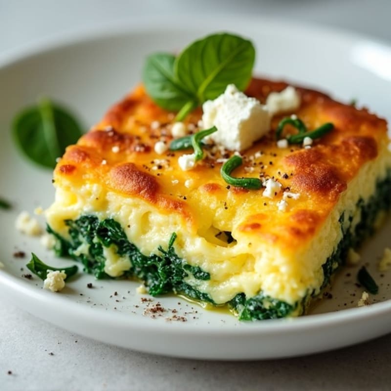 Fluffy Baked Spinach and Feta Egg Bake