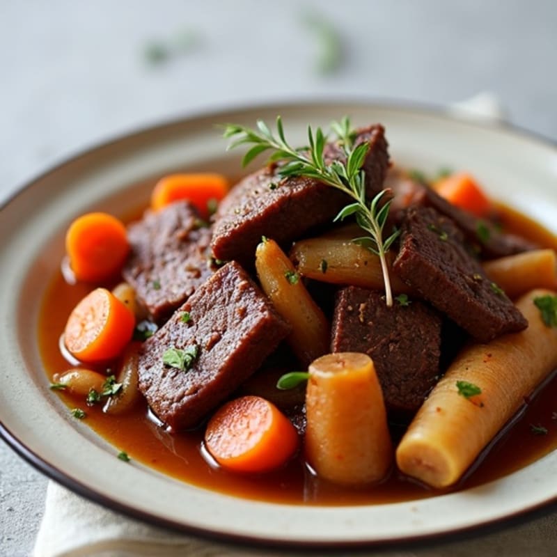 Red Wine Braised Beef with Root Vegetables